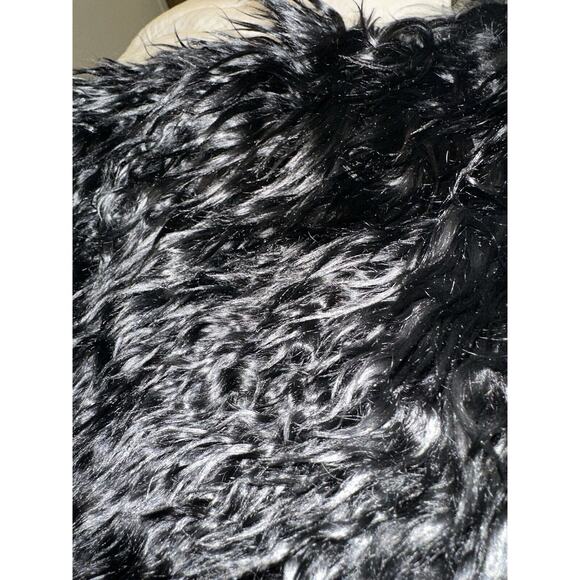 Tibetan Lamb‎ fur Women’s Black Fur Coat  Sz M Glam Regency Mob Wife Hip Length - Picture 6 of 14
